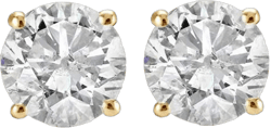Pompeii3 14k Yellow Gold 1 1/2Ct T.W. Round-Cut Natural Diamond Studs Women's Screw Back Earrings