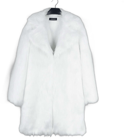 Womens Fluffy Faux Fur Jacket Winter Shaggy Warm Coat Oversize Fuzzy Long Outerwear Casual Solid Color Overcoat XX-Large White