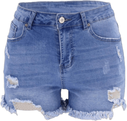 JEKE-DG Women Mid Rise Ripped Stretchy Jeans Casual High Waisted Denim Shorts Frayed Raw Hem Distressed Jean Shorts Blue XX-Large