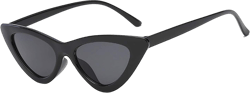Retro Vintage Narrow Cat Eye Sunglasses for Women Clout Goggles Plastic Frame Black Grey