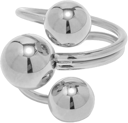 OIDIMS Minimalist Ball Statement Ring for Women Men Gold Plated Stainless Steel Layered 3 Round Balls Open Wrap Finger Rings Comfort Fit Geometric Unique Christmas Birthday Party Jewelry Gift Size 8 Silver