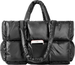 Herald Puffer Tote Bag for Women, Large Quilted Puffy Handbag Lightweight Winter Down Cotton Padded Trendy Shoulder Purse