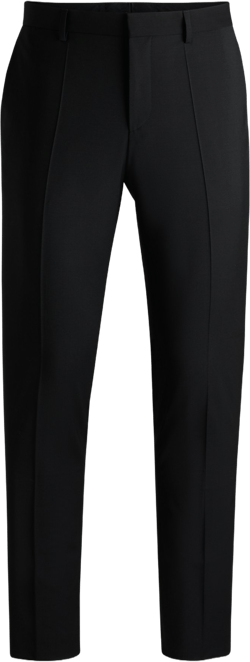 HUGO - Slim-fit trousers in performance-stretch wool - Black