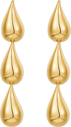 Statement Drop Earrings for Women Chunky Dangle Earrings Trend Hoop Earrings Hypoallergenic Dainty Statement Drop Earrings Gifts for Women Golden 5