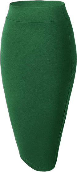 Urban CoCo Women's Elastic Waist Stretch Bodycon Midi Pencil Skirt X-Large Emerald Green