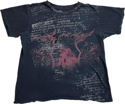 Women Y2k Fairy Grunge Shirt Tops Punk Gothic Graphic Short Sleeve T Shirt Tee 90s Vintage Harajuku Aesthetic Clothes Large Black F