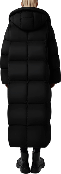 PRETTYGARDEN Women's Winter Long Puffer Coats Hooded Zip Up Casual Thickened Down Jackets Trendy Warm Clothes Outerwear Black X-Large