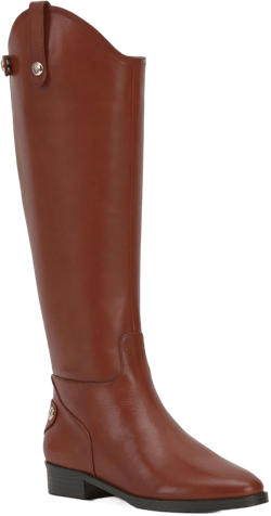 Cufflinks Inc. Womens Aleah Leather Side Zip Knee-High Boots, Brown, 8 Medium