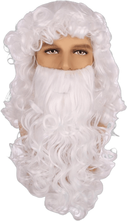 Wig with Beard for Kids Child White Wavy Curly Wig Cosplay Wig for Christmas Halloween Heat Resistant Synthetic Wig with Wig Cap