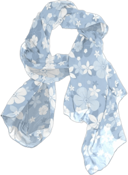 U LIFE Vintage Floral Small Flower Silk Scarf Scarves for Women Blue