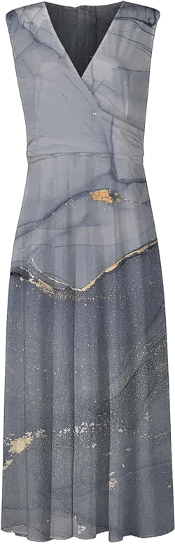Women's Slip Spring Summer Dress 2024 Floral Print Elegant V Neck Sleeveless Maxi Stylish Flowy Plus Size Elegant Camouflage Small