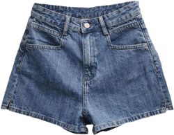 Ownwfeat Women High Waist Summer Denim Shorts Button Up Jean Shorts Medium Blue