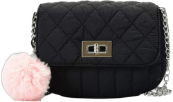 Cute Purses for Teen Girls Gifts, Small Purse and Quilted Crossbody Bags for Women with Chain, Nylon