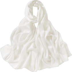 Lina & Lily Women's Silky Satin Scarf Shawl Wrap for Wedding Evening Dress Ivory White