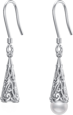 Seiyang Natural Abalone Shell Butterfly Earrings 925 Sterling Silver Leverback Dangle Earrings Butterfly Jewelry Gifts for Women Pearl Filigree
