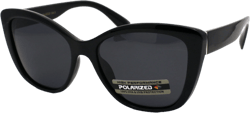 SA106 Polarized Womens Classic 90s Large Cat Eye Plastic Fashion Sunglasses All Black