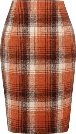 BJUTIR Skirts For Women Pencil Plaid Skirts For Women Fall Winter High Waisted Bodycon Knee Length Wool Midi Skirt With Slit