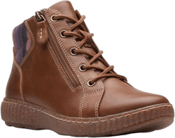 Clarks Women's Caroline Park Ankle Boot 5 Dark Tan Leather