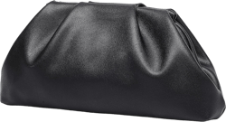 Soft PU Leather Clutch Purses for Women Formal Elegant Luxurious Evening Bag Black