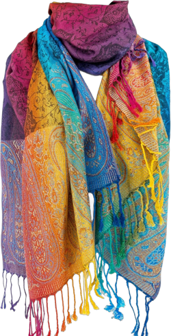 Purple Silk Scarf for Women Paisley Prints, Elegant Shawl Wrap, Dressy Colorful, Luxurious Indian Sari Design