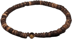 Minimalist 4mm Natural Wood Bracelet For Men Female Braslet Beads Irregular Wenge Wood Brazalete Gift For Him Accessories Joyas (Metal Color: Brown Wood)