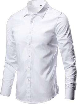 Men's Long Sleeve Dress Shirt Plaid Collar Casual Button Down Shirts Leisure Lapel Slim Fit Button Down Shirt White 3X-Large