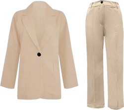 Women's Formal Pant Suits Plus Sizes Blazers for Women Business Casual Work Outfits Office Sets Women 2 Piece XX-Large R-151 Beige Summer Blazers for Women Lightweight