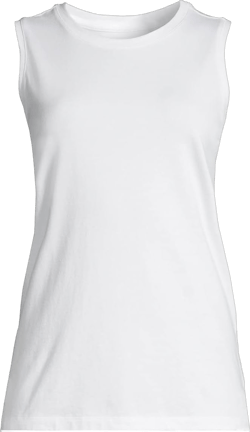 Lands' End Women's Supima Cotton Tank Top XX-Large Plus White