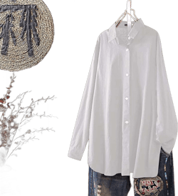 Cotton Linen Shirts for Women Plus Size Oversized Solid Button Down Tunic Tops Comfy Lightweight Office Work Blouse White XX-Large