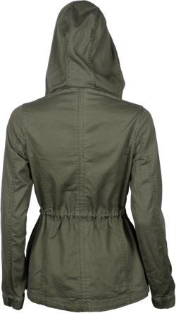 Women's Premium Vintage Wash Lightweight Military Fashion Twill Hoodie Jacket Small Olive Green