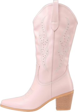 Z.Oufeier Women's Fashion Mid Calf Western Cowgirl Cowboy Boots Embroidered Leather Wide Calf Sparkly Slip-on Chunky Heel Tall Boots