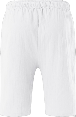 Men Linen Shorts Casual Elastic Waist Drawstring Cotton Linen Summer Beach Shorts with Pockets Loose Outdoor Shorts Deals 2_white Medium