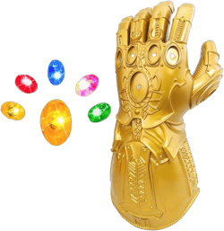 Infinity Gauntlet with Removable Gems Infinity Gloves LED Gem Three Lighting Modes Halloween Cosplay Prop Adult Gold Gauntlet-removable Gems