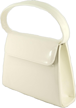 LONI Clutch Handbag Purse for Women | Shoulder & Top-Handle Grab Handbag | Patent leather Bag for Wedding & Prom Ivory Cream