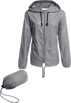 Hount Women's Lightweight Hooded Raincoat Waterproof Packable Active Outdoor Rain Jacket (S-3XL) X-Large Gray