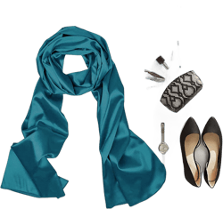 Women Satin Chiffon Evening Scarve Silky Solid Color Shawl Wraps Stole For Weddings Bridal Bridesmaids Proms Parties Dark Teal Green