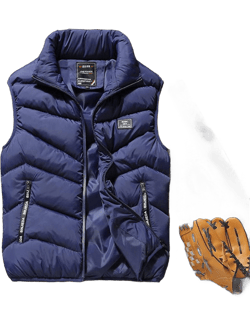 Globoko Men's Down Gilet Jacket - Casual Stand Collar Thicken Puffer Vest Coat,Winter Windproof Warm Plus Size Waistcoat for Men Student Youth Boy Top Clothes,Blue,Small