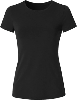 Women's Crewneck Short Sleeve Slim Fitted T-Shirt Solid Basic Tee Stretchy Casual Top