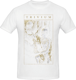 Triviums Shirt Men's Personalised Cotton Short-Sleeved T-Shirt Fashion Comfy Breathable Crew Neck Tees Black XX-Large White