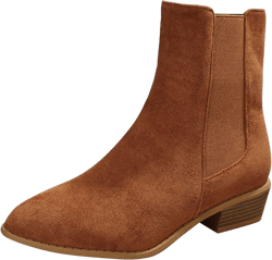 Suede Ankle Boots for Women,Fashion Pointed Toe Short Boots Side Zipper Pull On Riding Boots Chelsea Winter Shoes 9 Brown