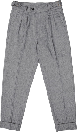 Red Tornado HBT Vintage Gurkha Pants Men Fall Winter Wool Pants Pleated Trousers High Waist Tapered Pants Belted