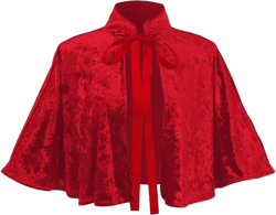 Medieval Shawl Women Renaissance Velvet Cape Wraps Costume Lace Gothic Lolita Cloak for Party One Size Red