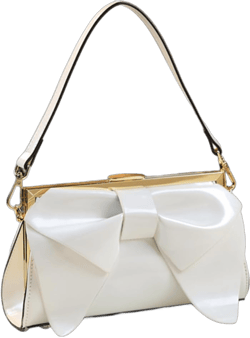 Hard Shoulder Purses For Women Handbags Small Chain Top Handle Satchel Crossbody Bag Bow Quilted Clutch Evening Bags White