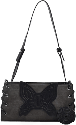 Fairy Grunge Crossbody Bag Women Vintage Leather Butterfly Grunge Aesthetic Shoulder Bag Handbag Purse Bag Black