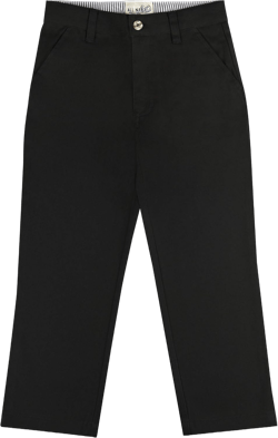 Buyless Fashion Boys Pants Flat Front Soft Cotton Casual Regular Fit Straight 12 Black