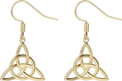 ChicSilver Hypoallergenic Celtic Knot Earrings 925 Sterling Silver Triquetra Trinity Knot Triangle Drop Dangle Earrings Good Luck Irish Jewelry for Women(with Gift Box) Celtic Knot Gold