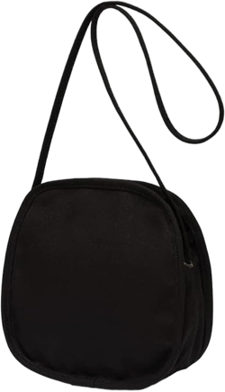 Canvas Small Round Bag—Unique Round Design Women's Crossbody Bags for Fashion and Large Capacity Black