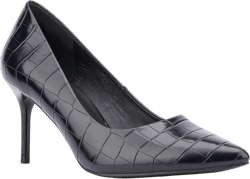Womens Belle Pumps Pump, Pointed Toe Heels, Rubber Outsole 7.5 Black Croc