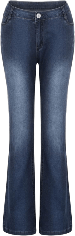 Women Curvy Bootcut Jeans Mid-Rise Stretch Juniors Jeans Regular Fit Flare Denim Pant Business Office Trousers Slacks 5X-Large Dark Blue