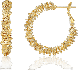 Gold Hoop Earrings for Women - Chunky Gold Earrings Dainty Twisted Hoop - Trendy Lightweight Hoop Earrings Hypoallergenic Jewelry Gifts (Sequin)